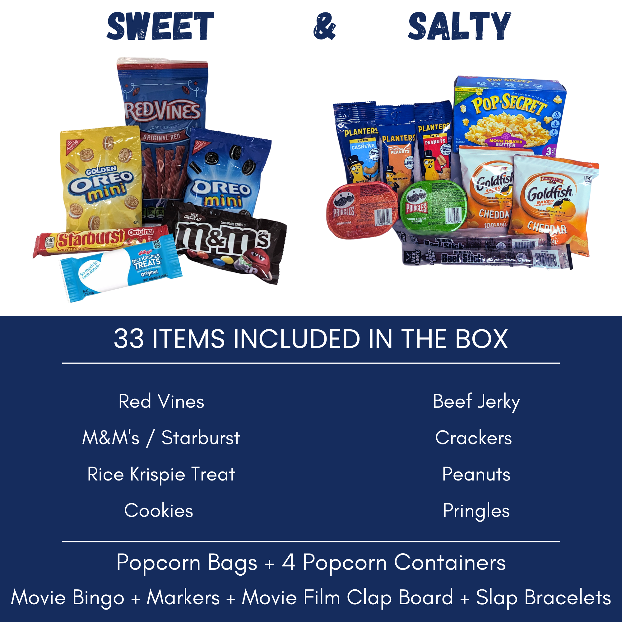 Movie Night Gift Box Set Snacks + Movie Night Bingo & More
