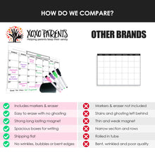 Load image into Gallery viewer, Dry Erase Calendar for Fridge - White - XOXO Parents