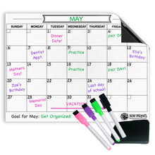 Load image into Gallery viewer, Dry Erase Calendar for Fridge - White - XOXO Parents