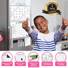 Load image into Gallery viewer, Magnet Chore Chart + Calendar + To Do List (White) - XOXO Parents