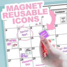 Load image into Gallery viewer, Magnetic Month Labels, Dates & Holidays (White) - XOXO Parents