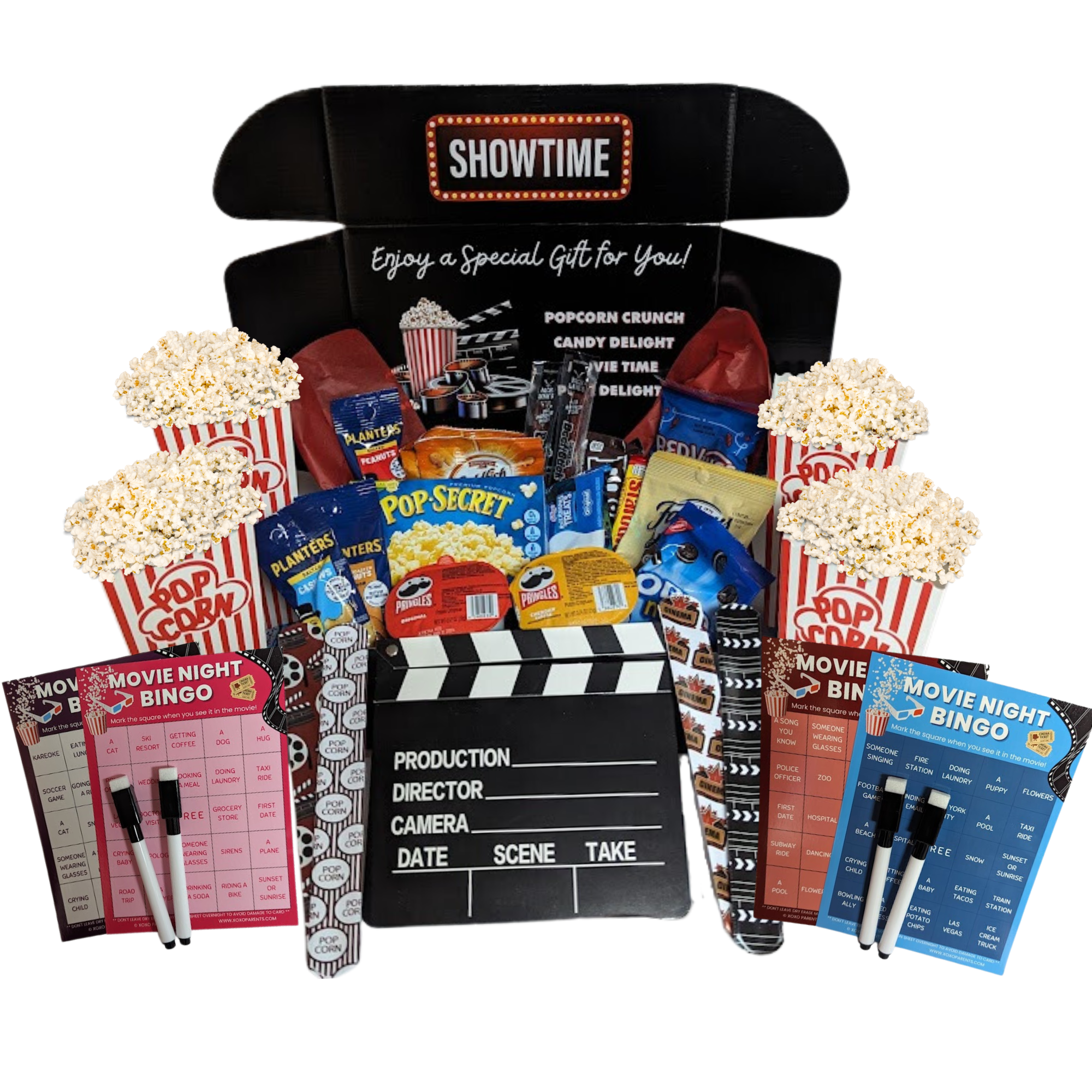 Movie Night Gift Box Set Snacks + Movie Night Bingo & More