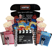 Load image into Gallery viewer, Movie Night Gift Box Set Snacks + Movie Night Bingo &amp; More
