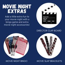 Load image into Gallery viewer, Movie Night Gift Box Set Snacks + Movie Night Bingo &amp; More
