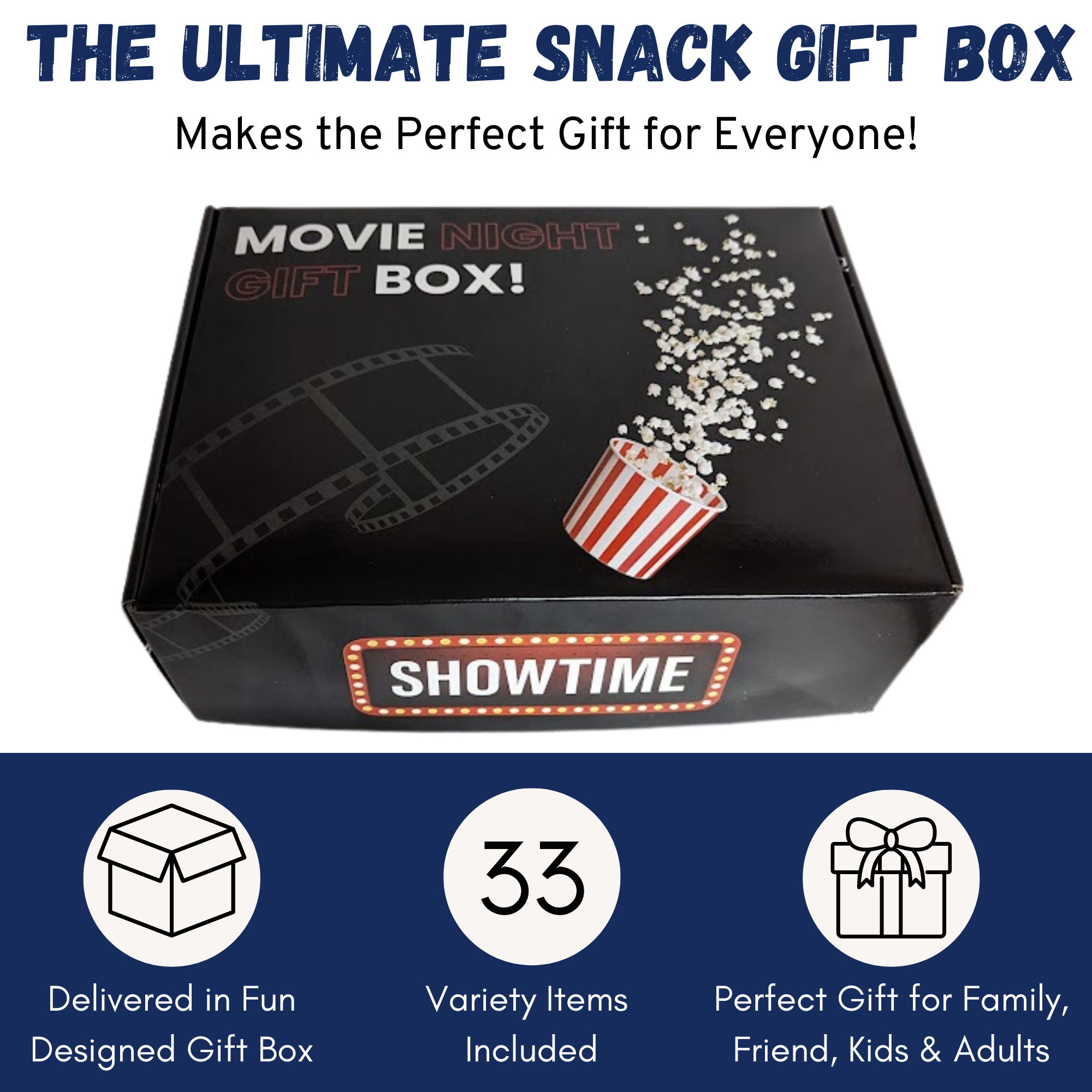 Movie Night Gift Box Set Snacks + Movie Night Bingo & More