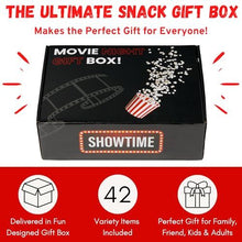 Load image into Gallery viewer, Movie Night Gift Basket – 42-Piece Gift Box with Popcorn, Candy, Snacks &amp; Bingo – Birthdays, Date Night, Family, Kids, Adults, Mom, Dad, Teens, Christmas, Mothers Day, Fathers Day, Raffle &amp; Fundraiser
