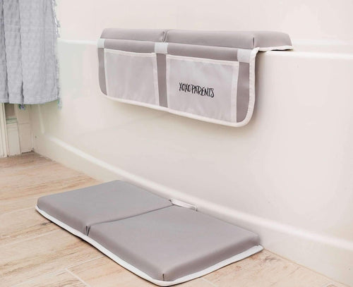 Bath Kneeler and Elbow Rest with Bath Toy Storage - XOXO Parents