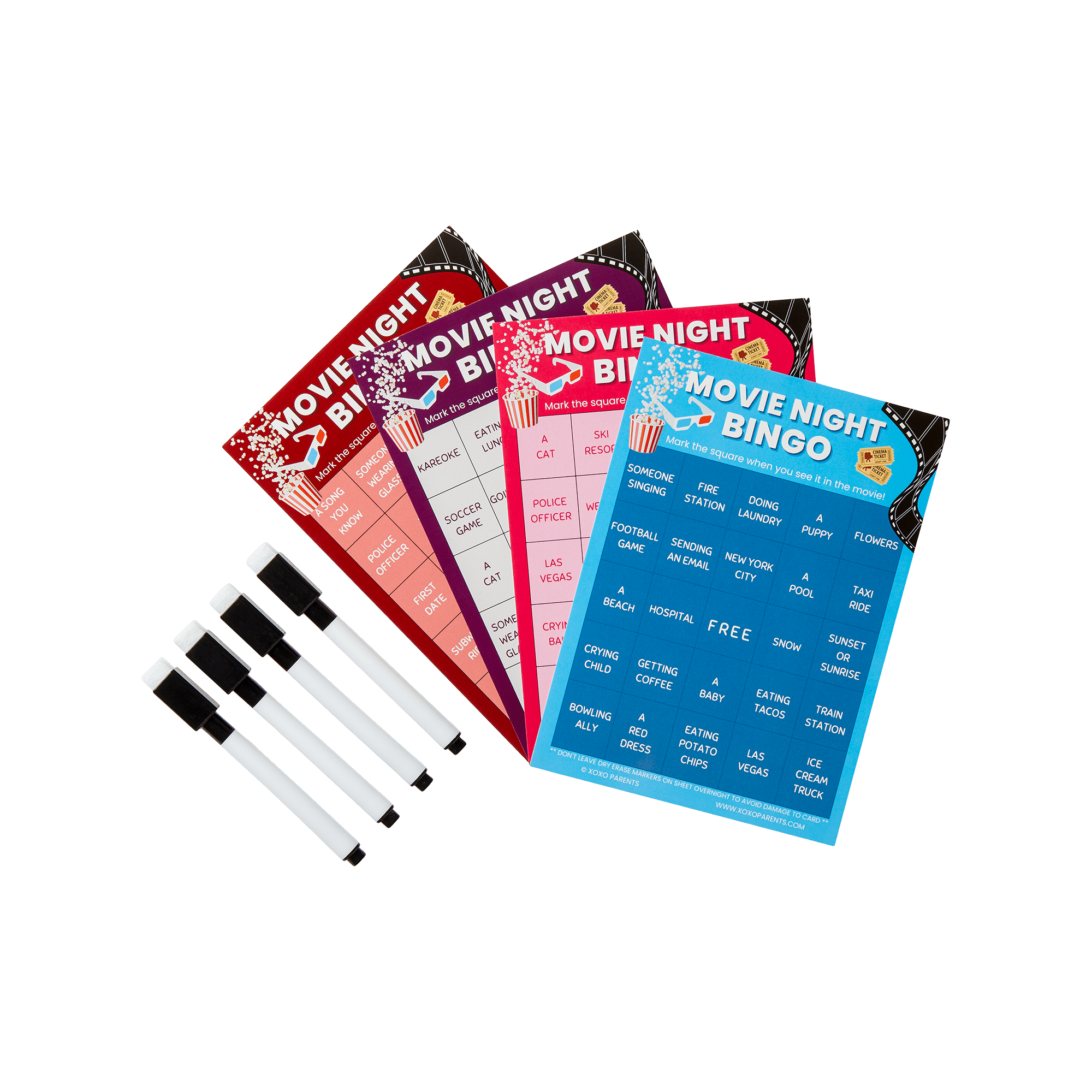 Movie Night Bingo Cards - XOXO Parents