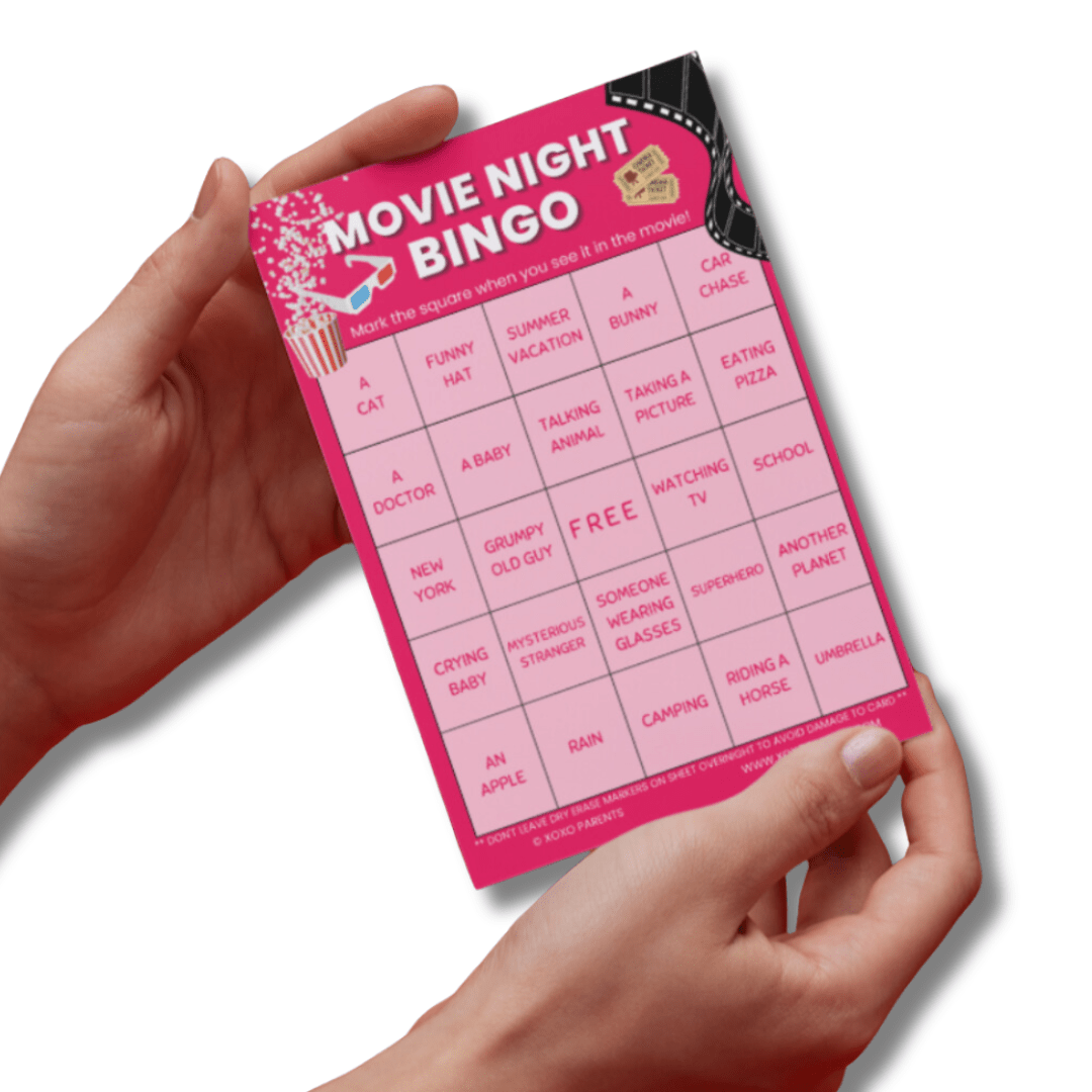 Movie Night Bingo Cards - XOXO Parents
