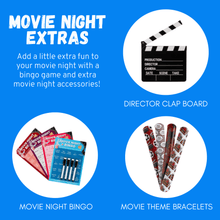 Load image into Gallery viewer, Movie Night Gift Box Set Snacks + Movie Night Bingo &amp; More - XOXO Parents
