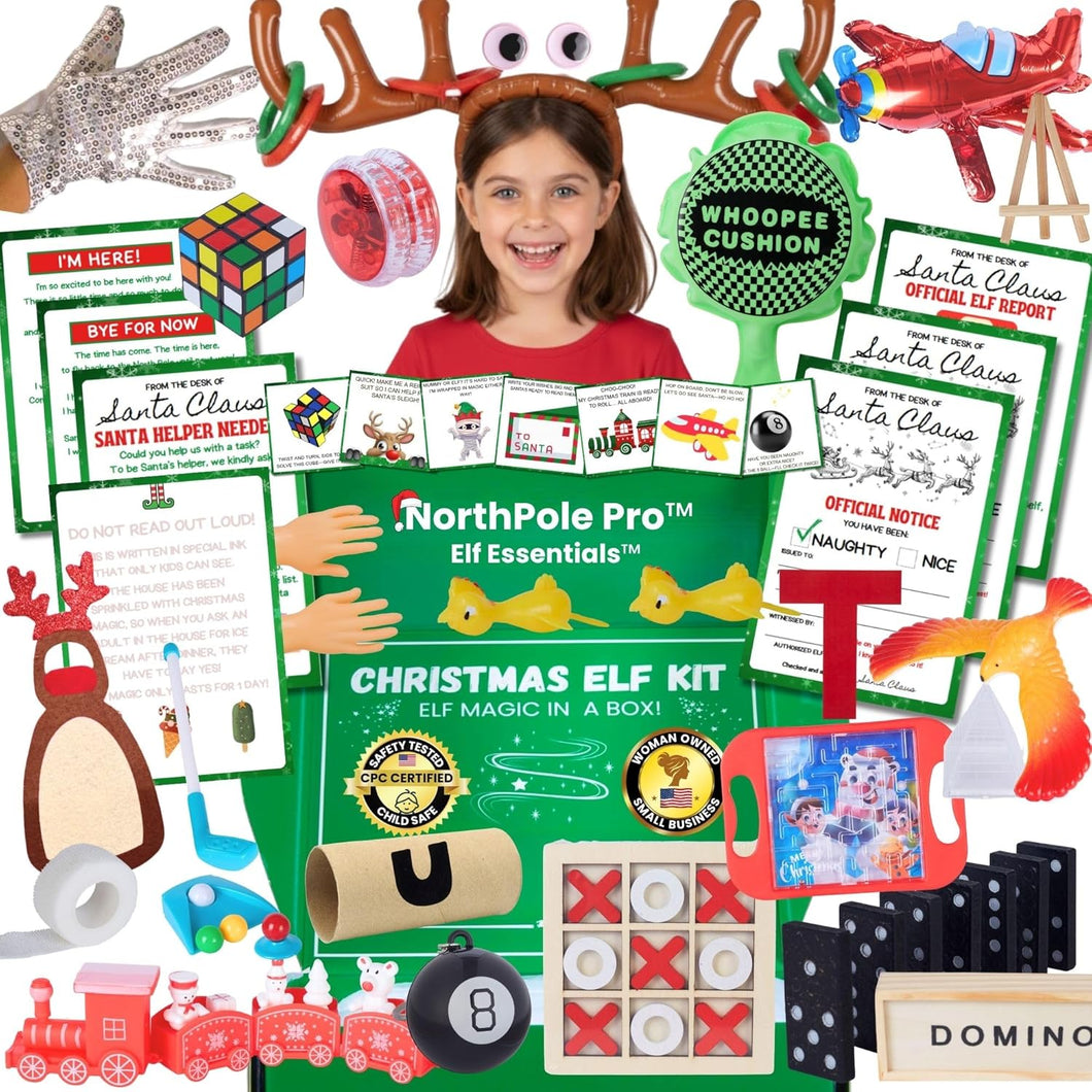 NorthPole Pro™ 25 Day Christmas Elf Kit - Magic Elf Must - Haves™ & Elf Magic in a Box™ - XOXO Parents