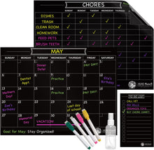 Load image into Gallery viewer, Magnet Chore Chart + Calendar + To Do List (Black) - XOXO Parents
