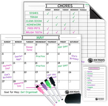 Load image into Gallery viewer, Magnet Chore Chart + Calendar + To Do List (White) - XOXO Parents
