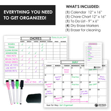 Load image into Gallery viewer, Magnet Chore Chart + Calendar + To Do List (White) - XOXO Parents
