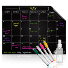 Load image into Gallery viewer, Dry Erase Magnet Calendar for Fridge - Black - XOXO Parents
