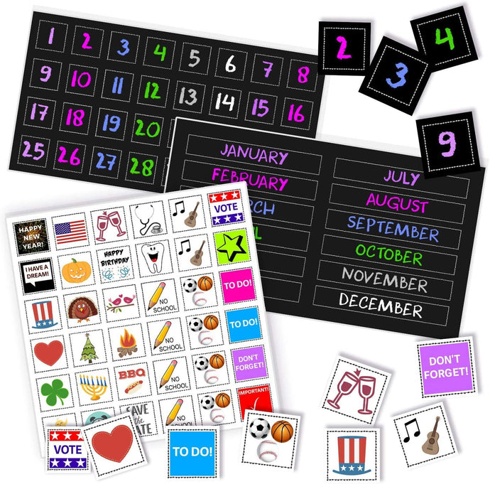 Colorful Magnetic Numbers and Month Labels - XOXO Parents