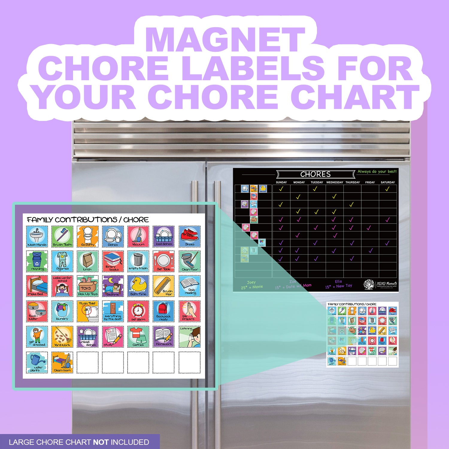 Magnet Chore Labels - XOXO Parents