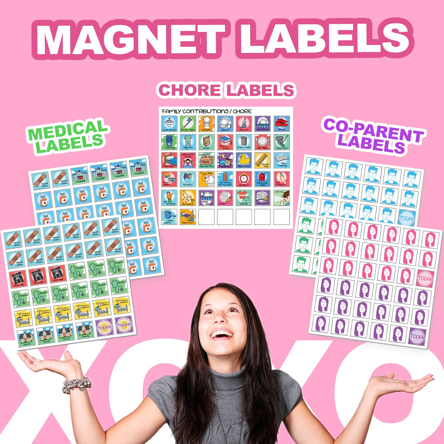 Magnet Chore Labels - XOXO Parents